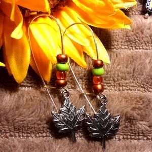 Hand Crafted New Fall Leaf Earrings